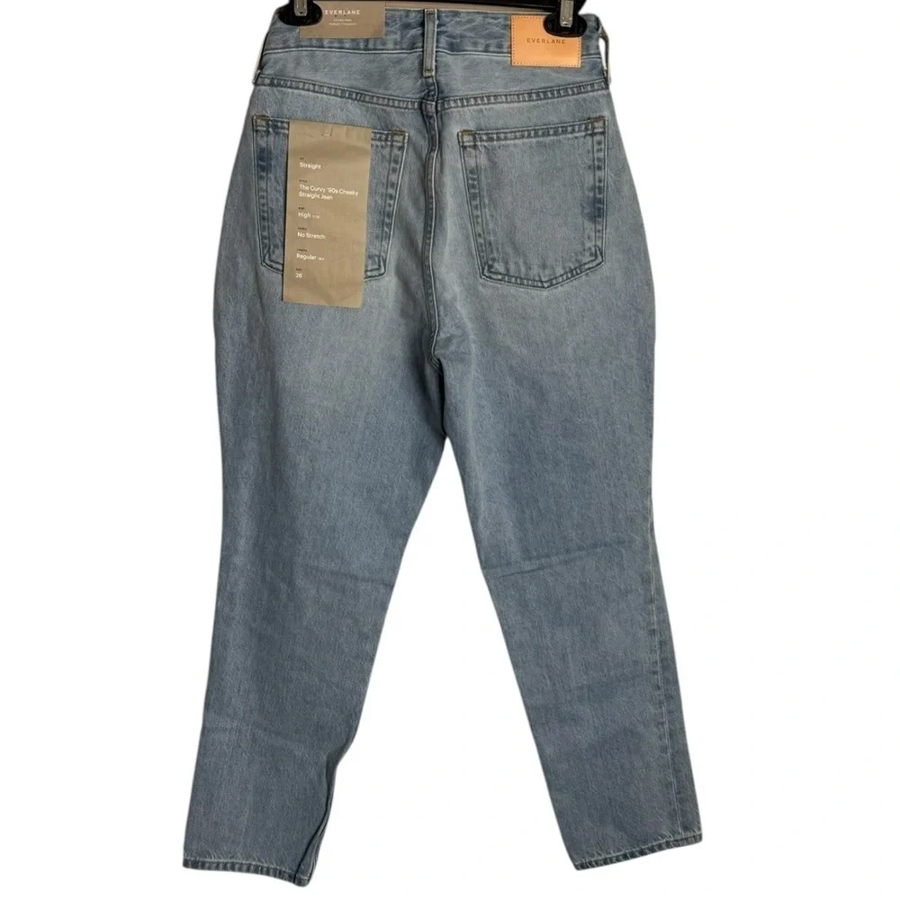 NWT Everlane Curvy 90s Cheeky Straight Jeans Light Wash size 26 high rise